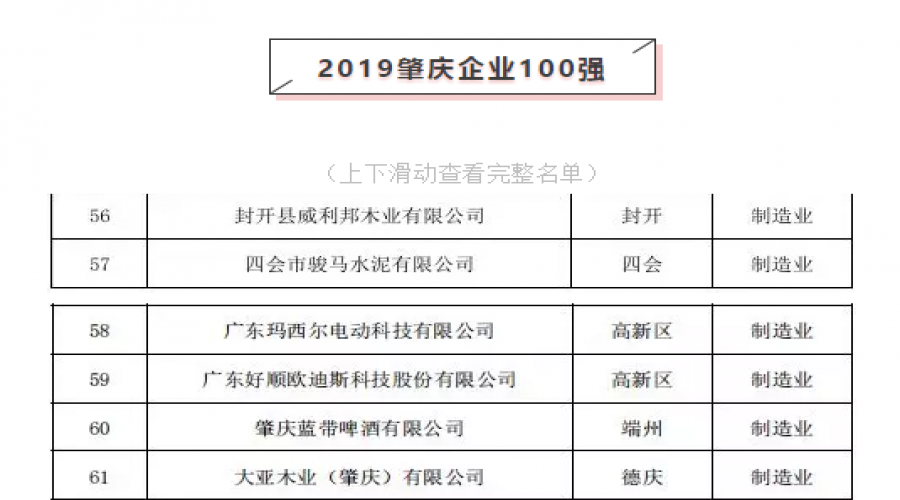 好順科技榮登肇慶企業百強榜單